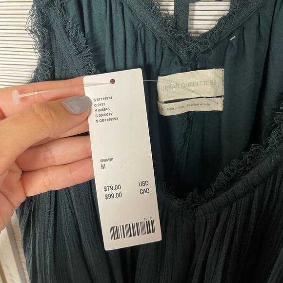 Urban Outfitters Kiar i Wide Leg Jumpsuit Deep Green Size M New with Tags - Picture 8 of 8